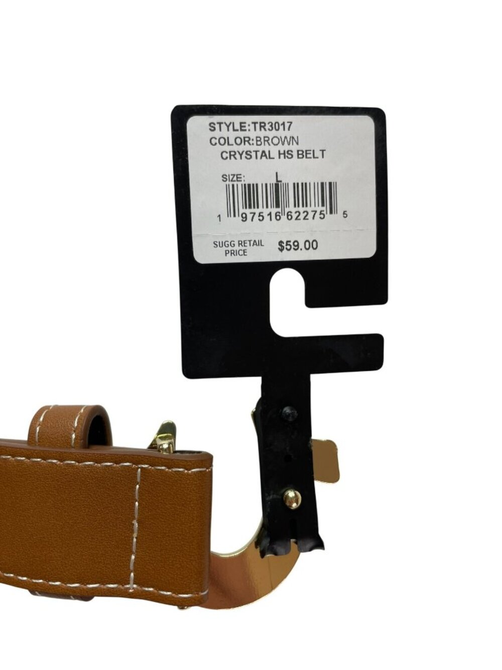 True Religion Brown Crystal Buckle Belt Faux Leather Size L/40 MSRP$59 NWT - Picture 6 of 8